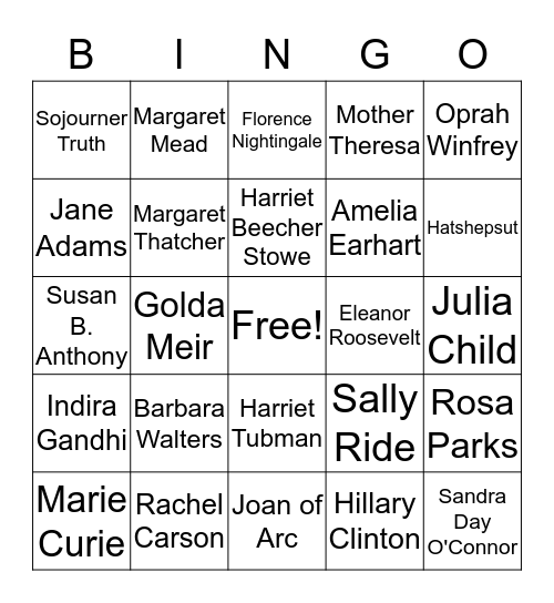 POWERFUL WOMEN Bingo Card