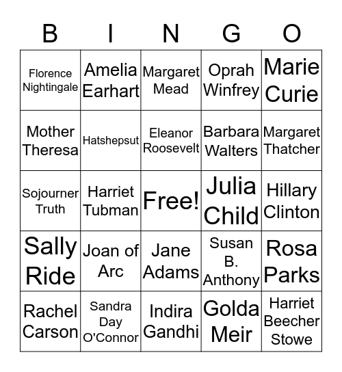 POWERFUL WOMEN Bingo Card