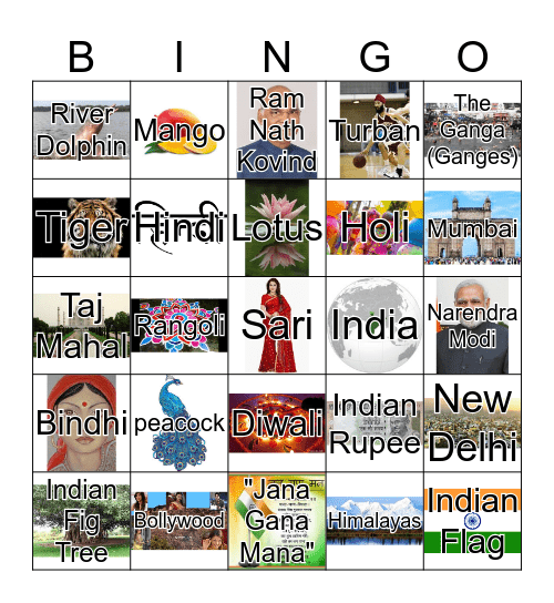 "Beyond Bollywood" Bingo Card