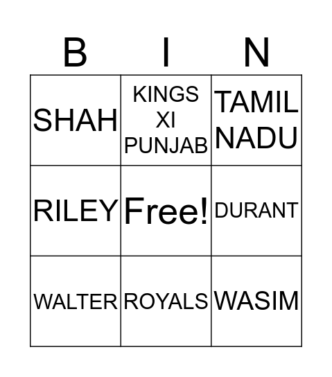 Spring Time Bingo Card