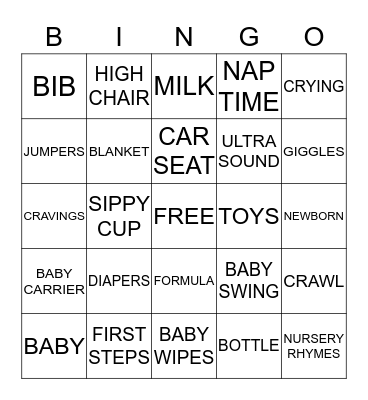 Baby Bingo  Bingo Card