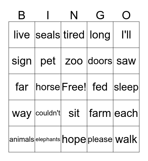 Eddie Couldn't Find the Elephants  &  Other Stories Bingo Card