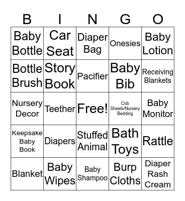 BABY Bingo Card