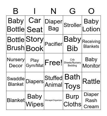 BABY Bingo Card