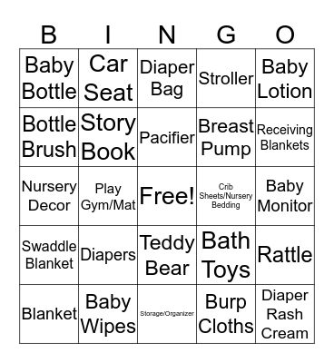 BABY Bingo Card