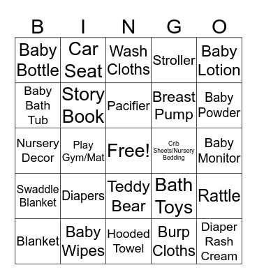 BABY Bingo Card