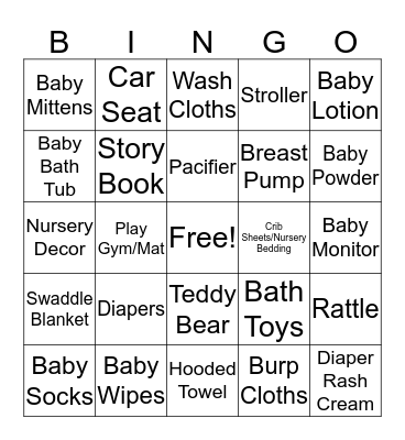 BABY Bingo Card