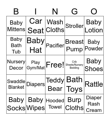 BABY Bingo Card