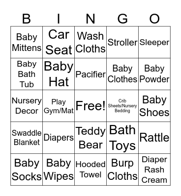 BABY Bingo Card
