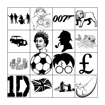British Bingo Card