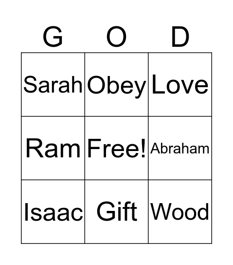 God himself will provide Bingo Card