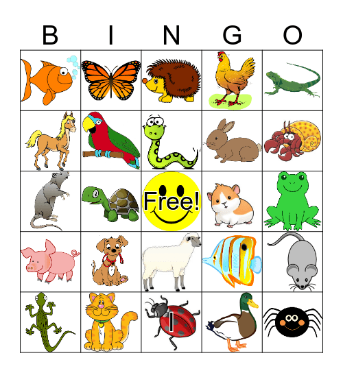 Pets! Bingo Card