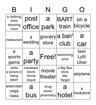 Places-To-Cry-At BINGO :-) Bingo Card
