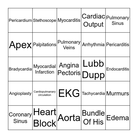 Heart Bingo Card