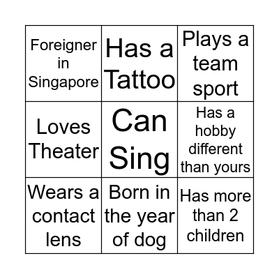 People Bingo Card