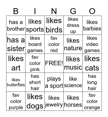 Get to Know You Bingo!! Bingo Card