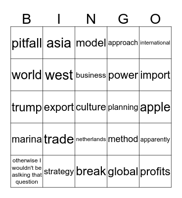 IB Bingo Card