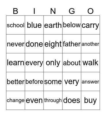 #2 bingo card Bingo Card