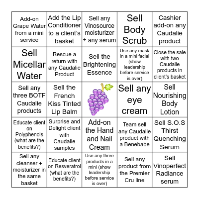 THE GRAPE RACE Bingo Card
