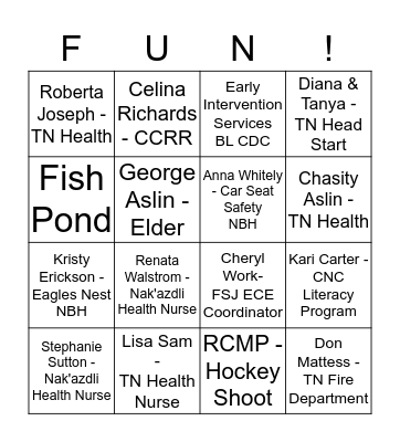 Nezul Be Hunuyeh Children's Fair Bingo Card