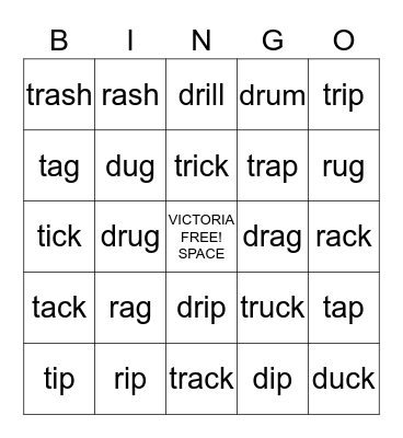 WORD WORK FOR VICTORIA Bingo Card