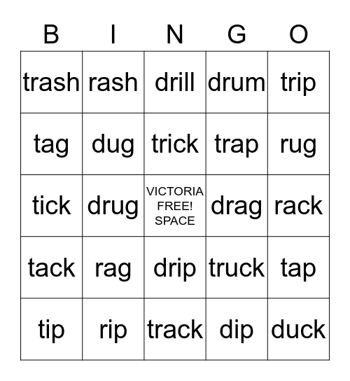 WORD WORK FOR VICTORIA Bingo Card