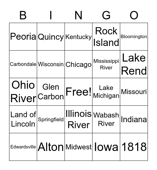 Illinois Bingo Card