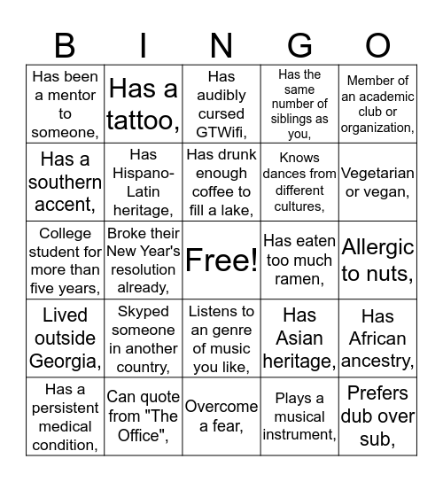 GTUnite Bingo Card
