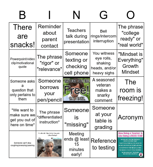 Professional Learning Fri-YAY! March 09, 2018 Bingo Card