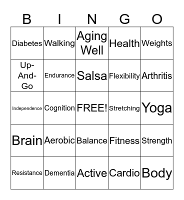 Get Fit Bingo! Bingo Card