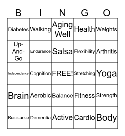Get Fit Bingo! Bingo Card