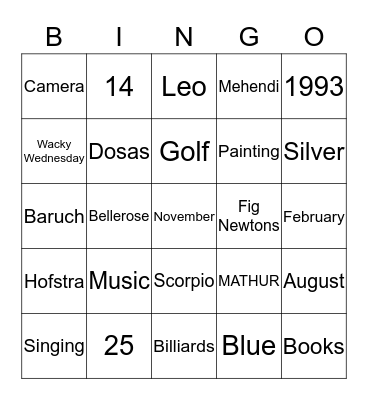 Celebrating 25 Years! Bingo Card