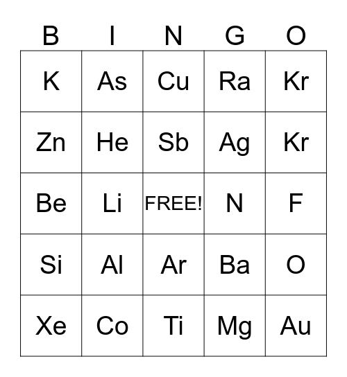 Symbols Bingo Card; Paul Berger Bingo Card