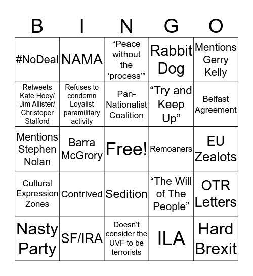 Bryson Bingo Card