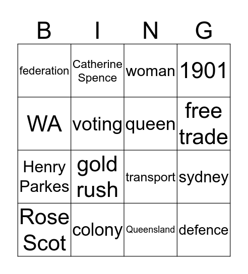 fedarition  Bingo Card