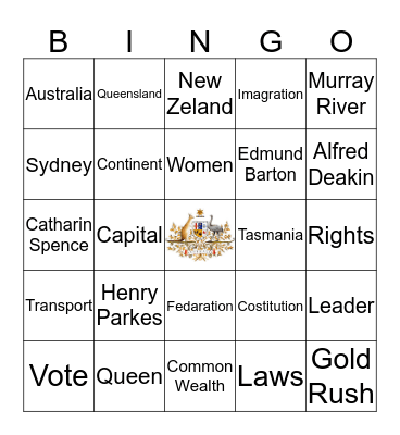 Fedaration Bingo Card