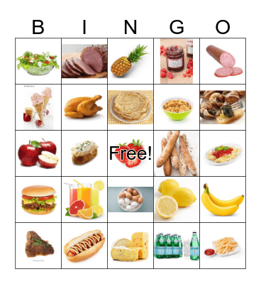 French Food Bingo Card