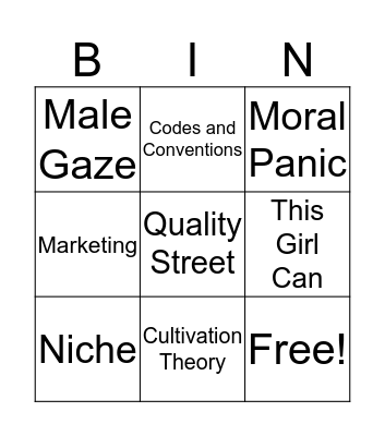 Media Bingo Card