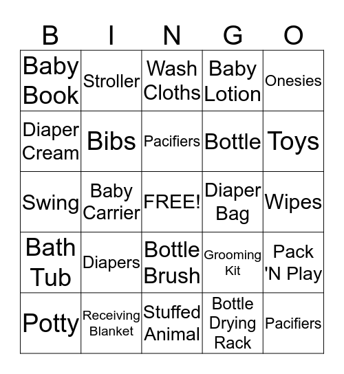 Rhiannon's Baby Shower Bingo Card