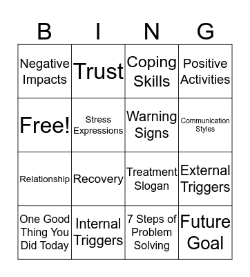 Matrix Bingo Card