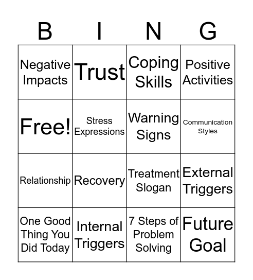 Matrix Bingo Card