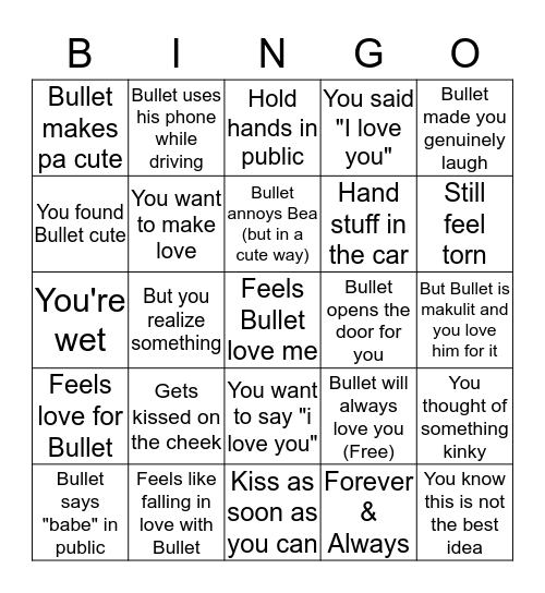 Bea's Bingo Card