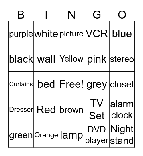 Spanish Bingo Card
