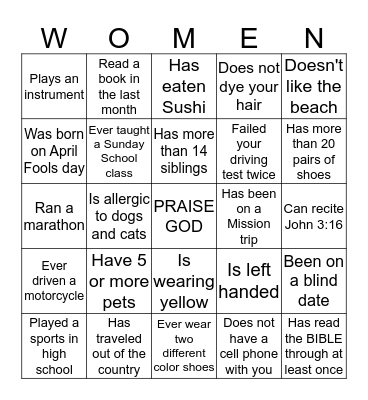 GET-TO-KNOW-YOU (ICEBREAKER) Bingo Card