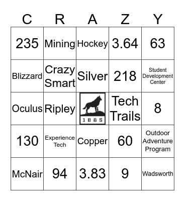 Husky Bingo- Round 1 Bingo Card