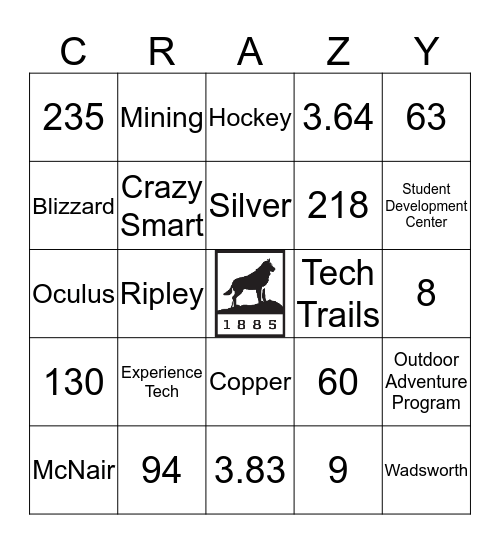 Husky Bingo- Round 1 Bingo Card
