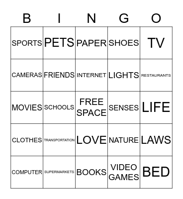 GRATITUDE BINGO Card