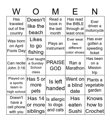 GET-TO-KNOW-YOU (ICEBREAKER) Bingo Card