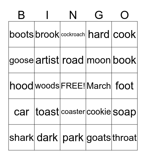 EZ Phonics 3 Bingo Card