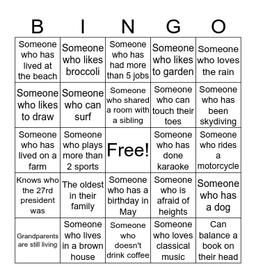 TBS Team Bingo Card